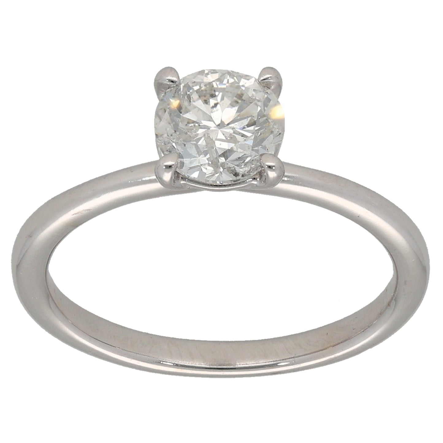 18ct White Gold 0.95ct Diamond Solitaire Ring Size M