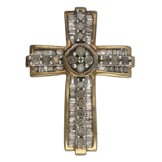 9ct Gold 0.45ct Diamond Cross Pendant
