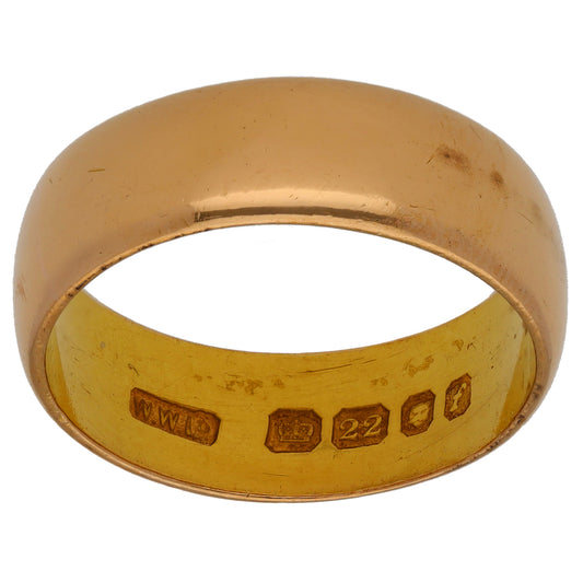 22ct Gold Plain Wedding Ring Size R
