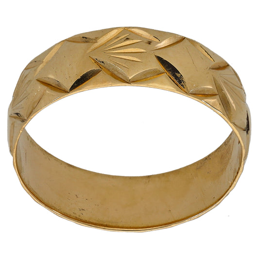 9ct Gold Patterned Wedding Ring Size Q