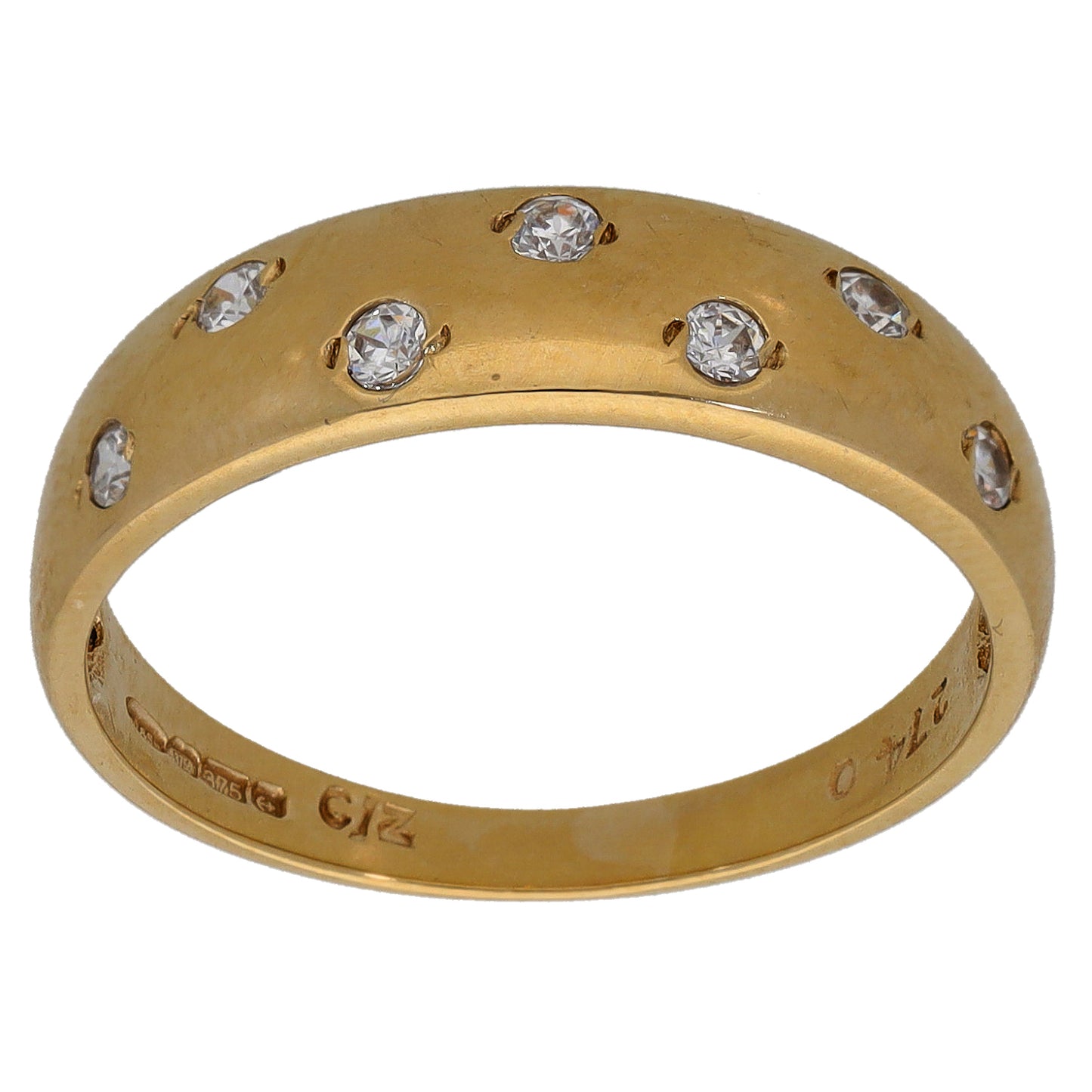 9ct Gold Cubic Zirconia Alternative Ring Size P