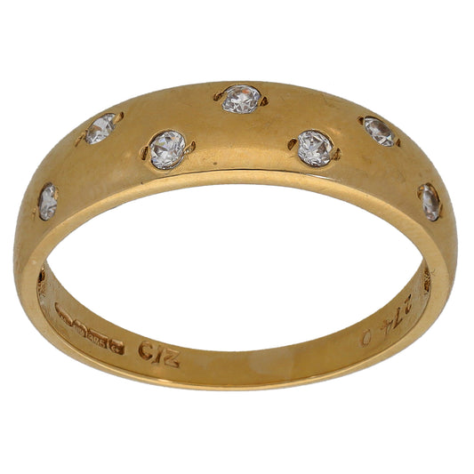 9ct Gold Cubic Zirconia Alternative Ring Size P