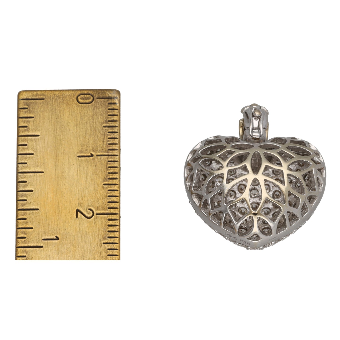 18ct White Gold 3.06ct Diamond Heart Dress/Cocktail Pendant