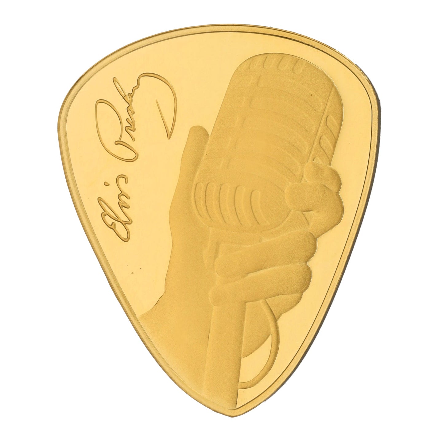 24ct Gold Elizabeth II One Pound Elvis Presley Plectrum 2021 Coin