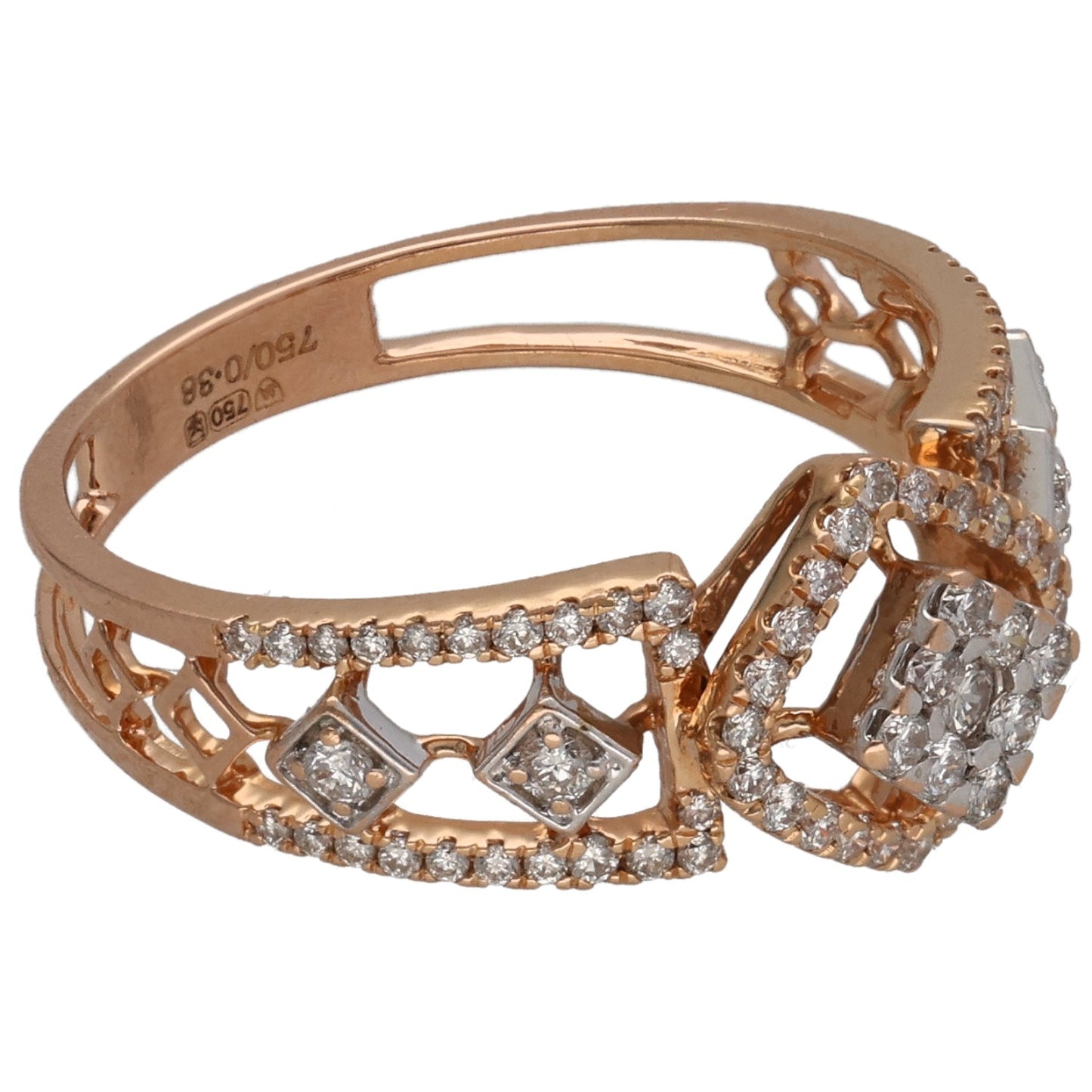 18ct Rose Gold 0.345ct Diamond Cluster Ring Size M