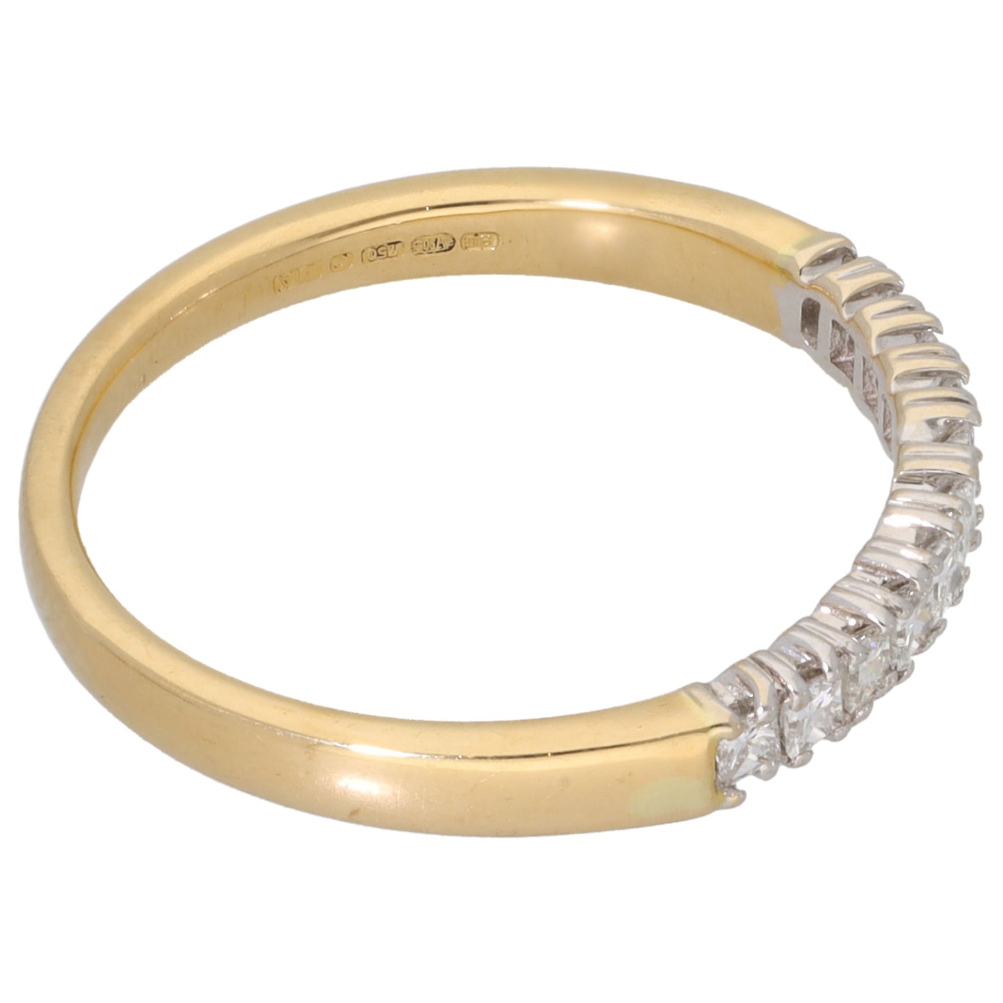 18ct Gold 0.25ct Diamond Half Eternity Ring Size N