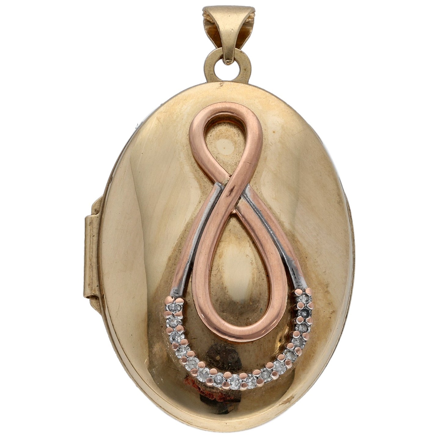 9ct Gold 0.08ct Diamond Patterned Locket Pendant