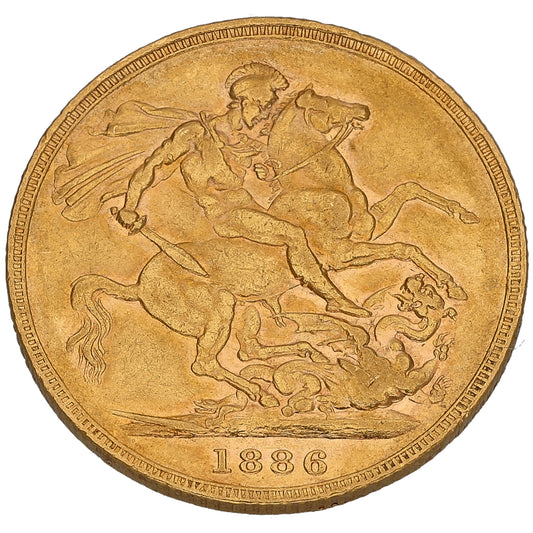 22ct Gold Queen Victoria Full Sovereign Coin 1886