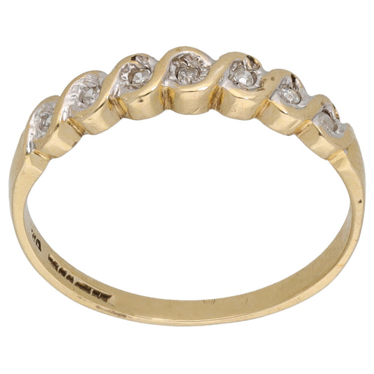 9ct Gold 0.07ct Diamond Half Eternity Ring Size M