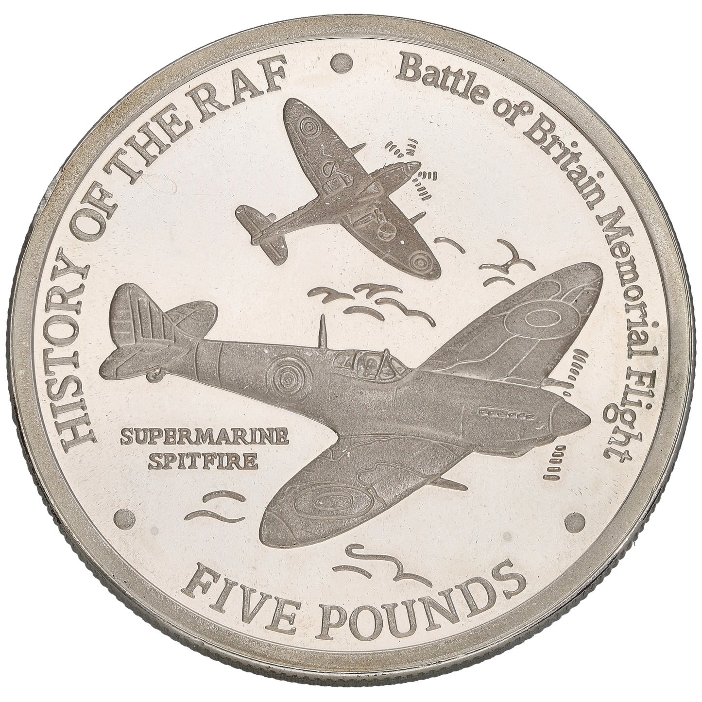 Sterling Silver Battle Of Britain Memorial Flight Five Pounds Coin 2007