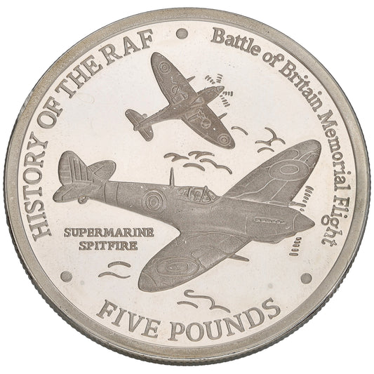 Sterling Silver Battle Of Britain Memorial Flight Five Pounds Coin 2007