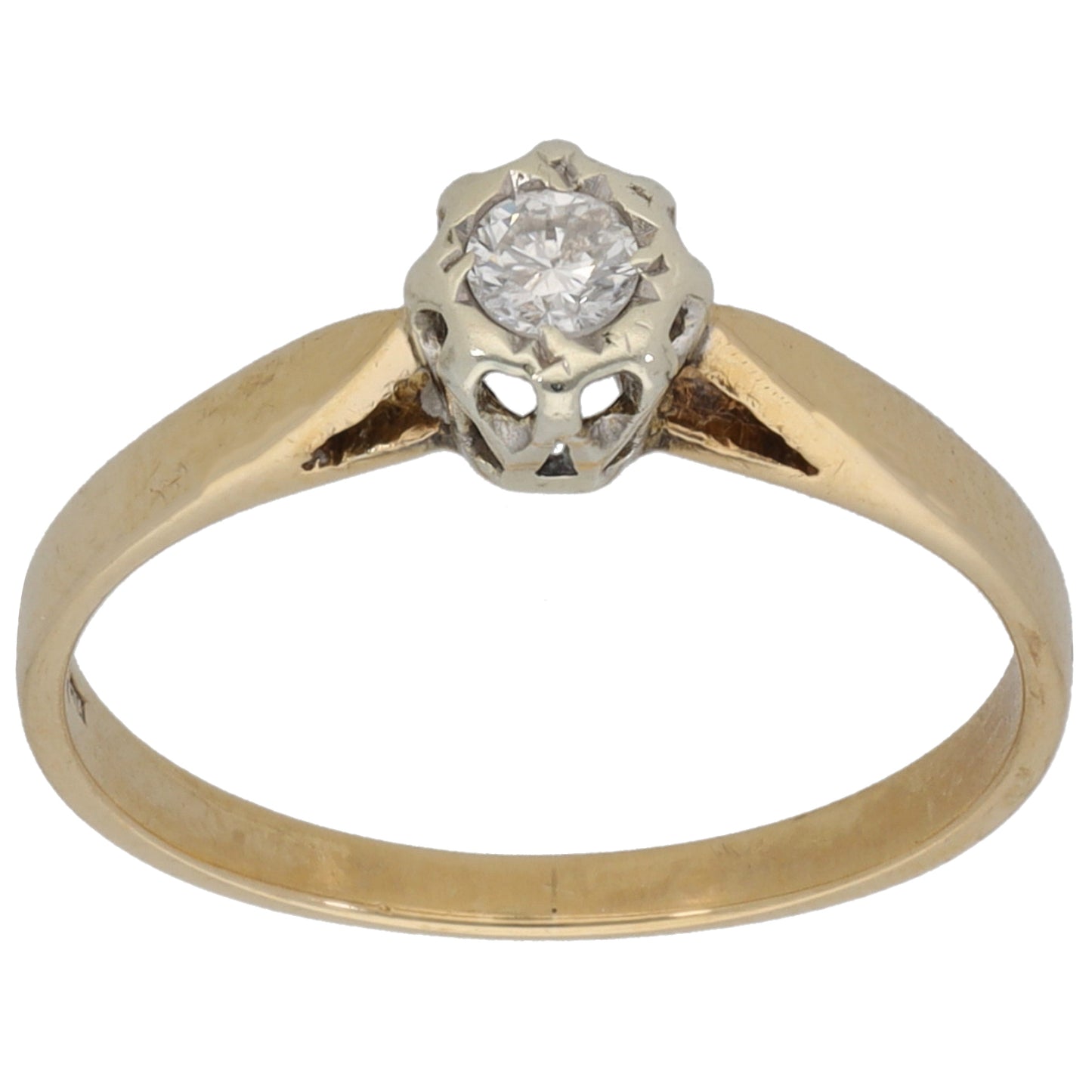 9ct Gold 0.09ct Diamond Solitaire Ring Size L