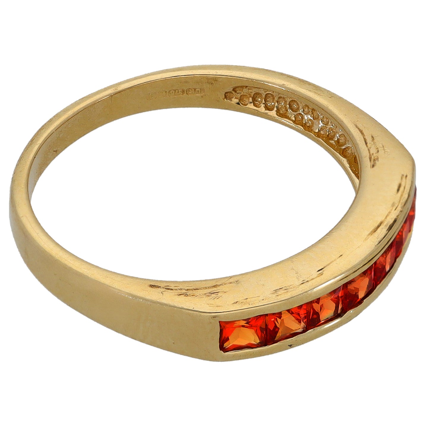 9ct Gold Sapphire Half Eternity Ring Size N