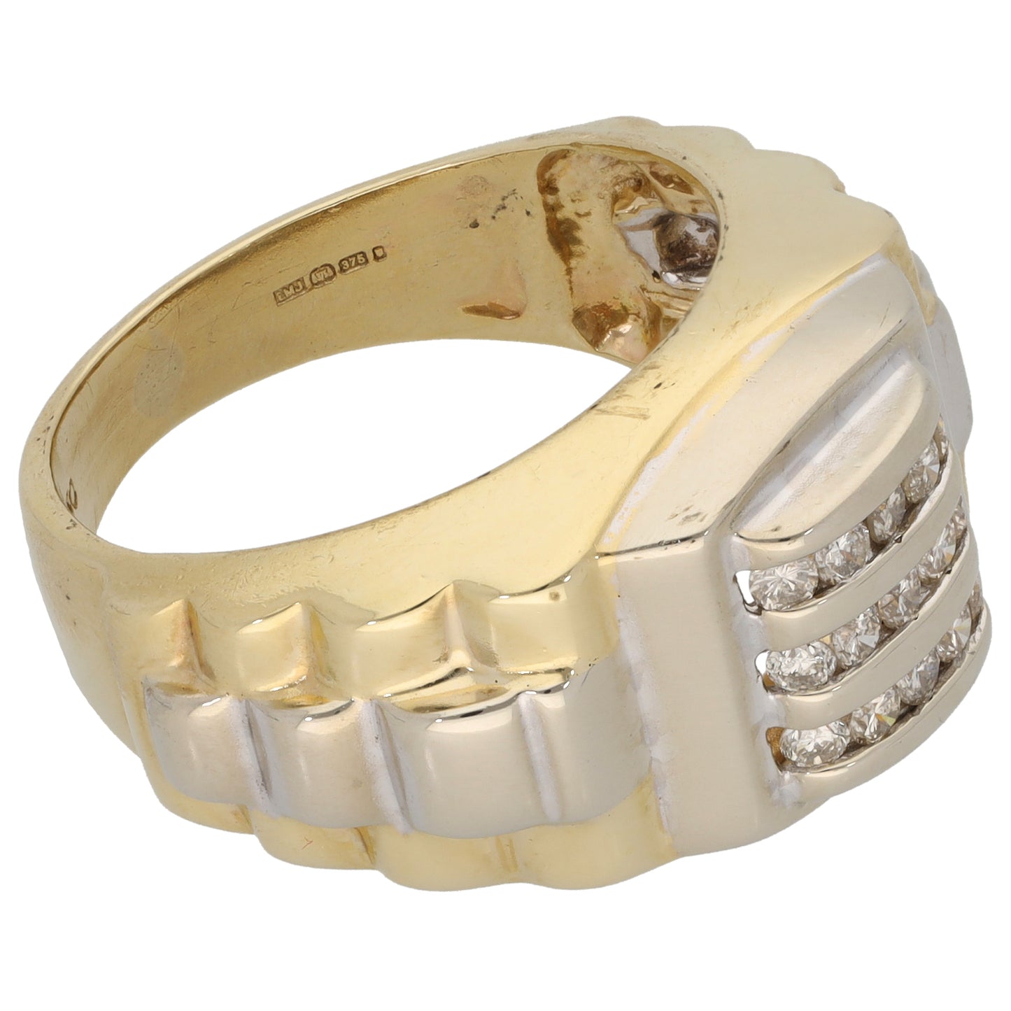 9ct Bicolour Gold 0.50ct Diamond Cluster Ring Size T