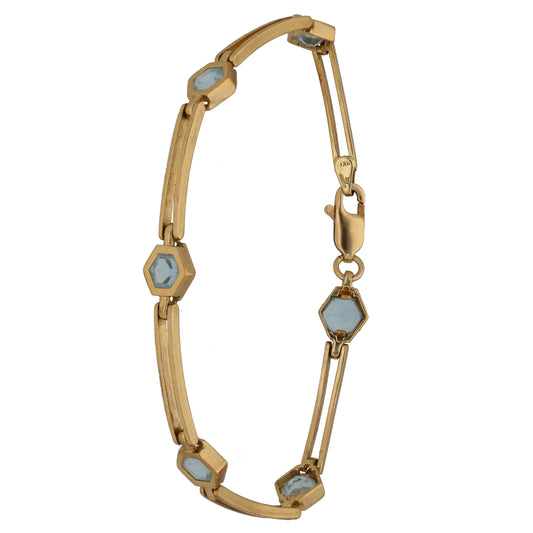 9ct Gold Topaz Fancy Stone Set Bracelet
