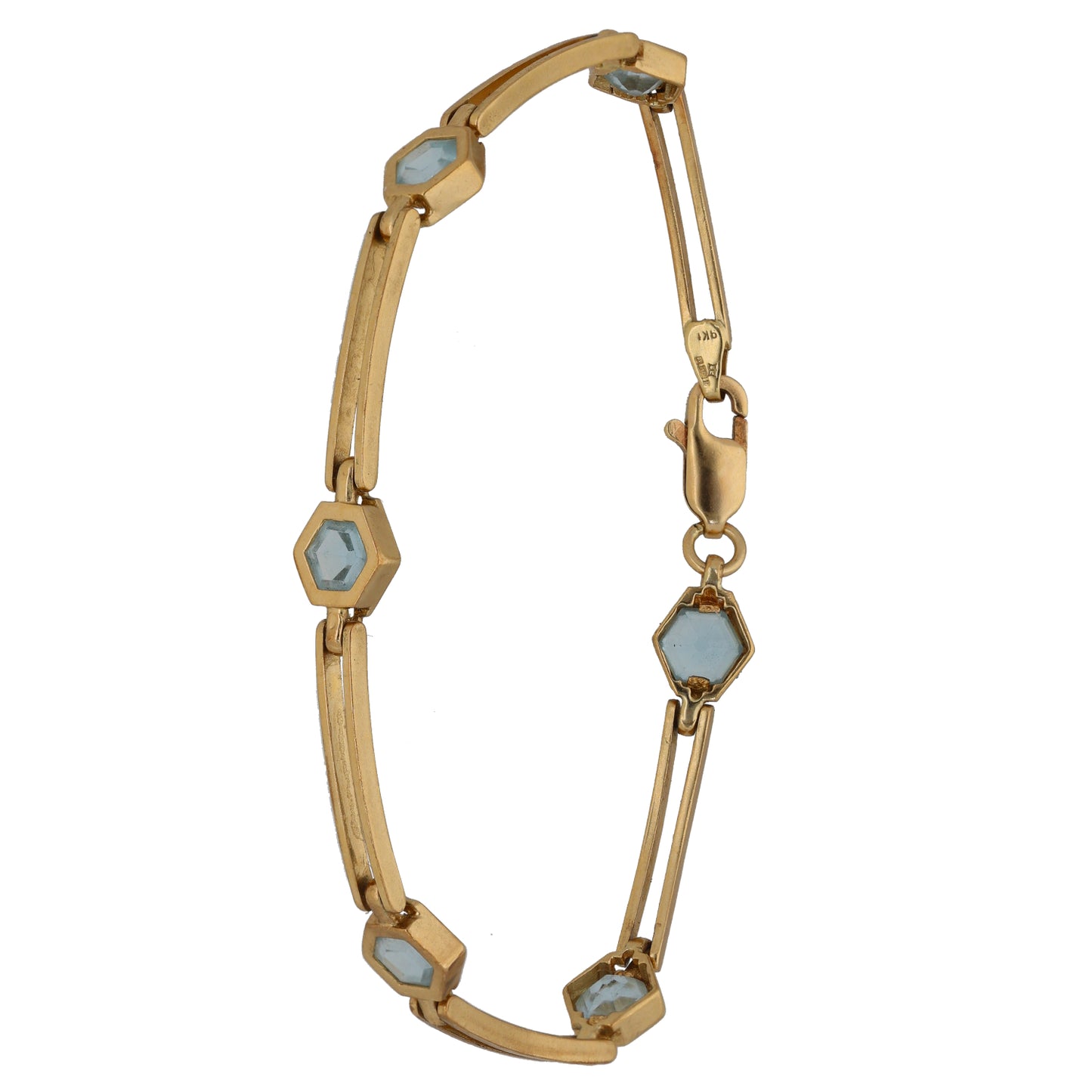 9ct Gold Topaz Fancy Stone Set Bracelet