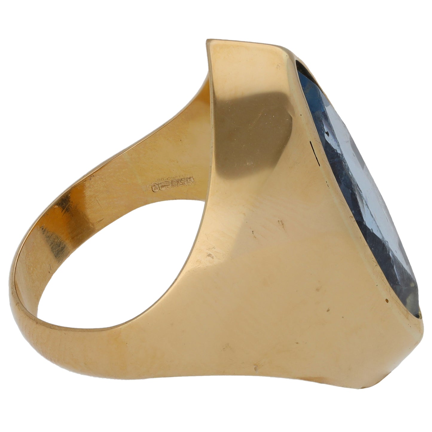 14ct Gold Imitation Single Stone Ring Size Q