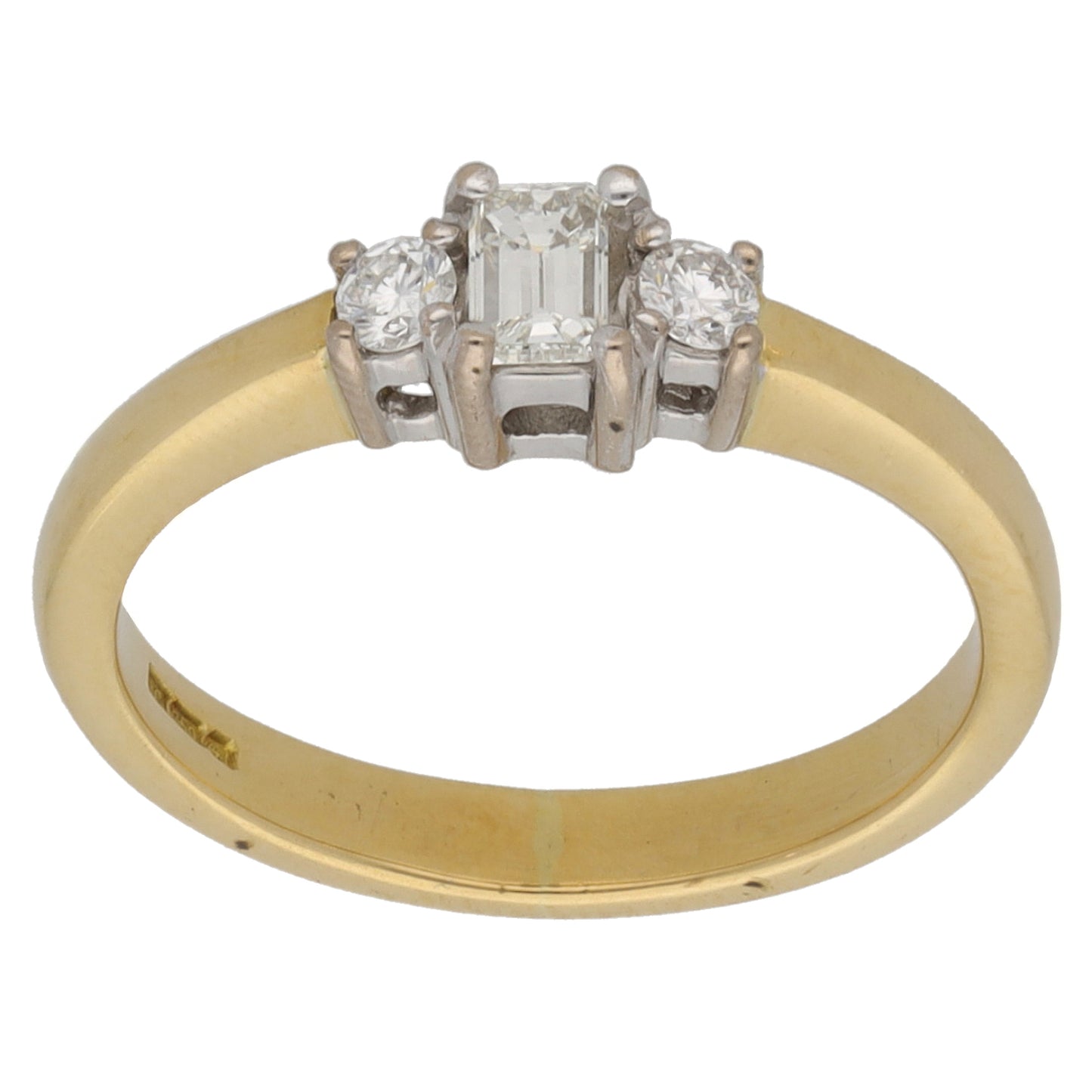 18ct Gold 0.28ct Diamond Trilogy Ring Size K