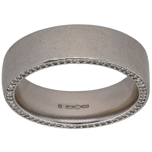 Platinum 0.60ct Diamond Wedding Ring Size X