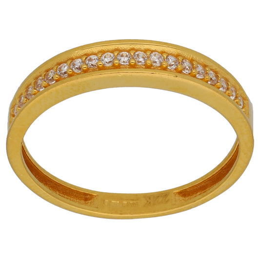 22ct Gold Cubic Zirconia Half Eternity Ring Size Q