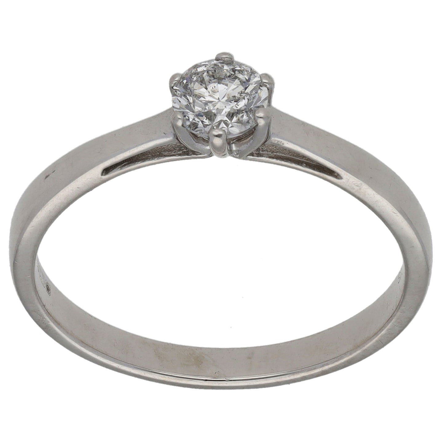 9ct White Gold 0.33ct Diamond Solitaire Ring Size O
