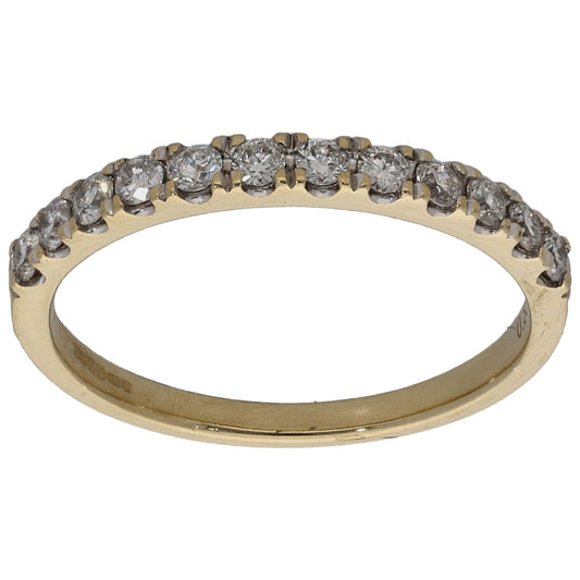 9ct Gold 0.33ct Diamond Half Eternity Ring Size L