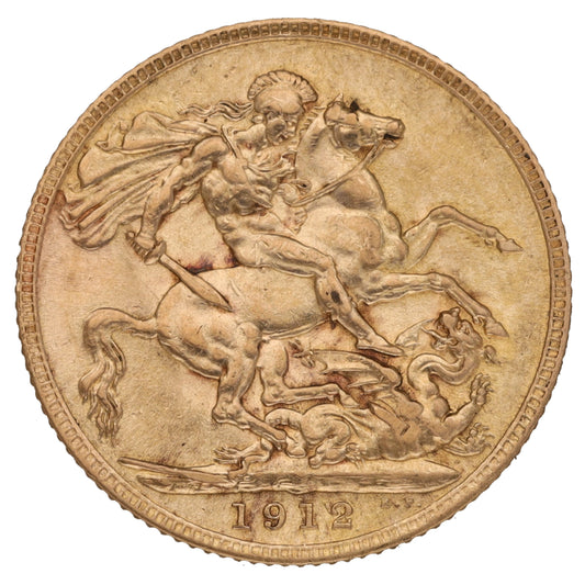 22ct Gold King George V Full Sovereign Coin 1912