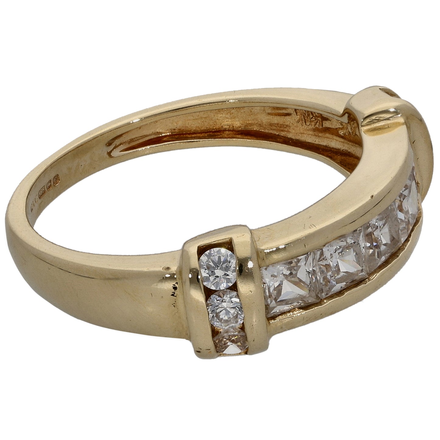 14ct Gold Cubic Zirconia Dress/Cocktail Ring Size L