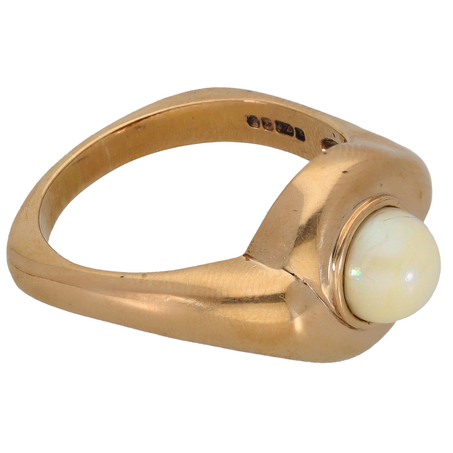 9ct Gold Cultured Pearl Single Stone Ring Size S