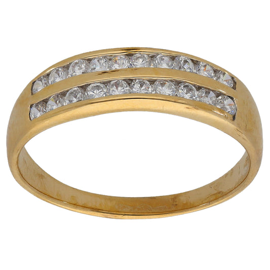 9ct Gold Cubic Zirconia Half Eternity Ring Size O