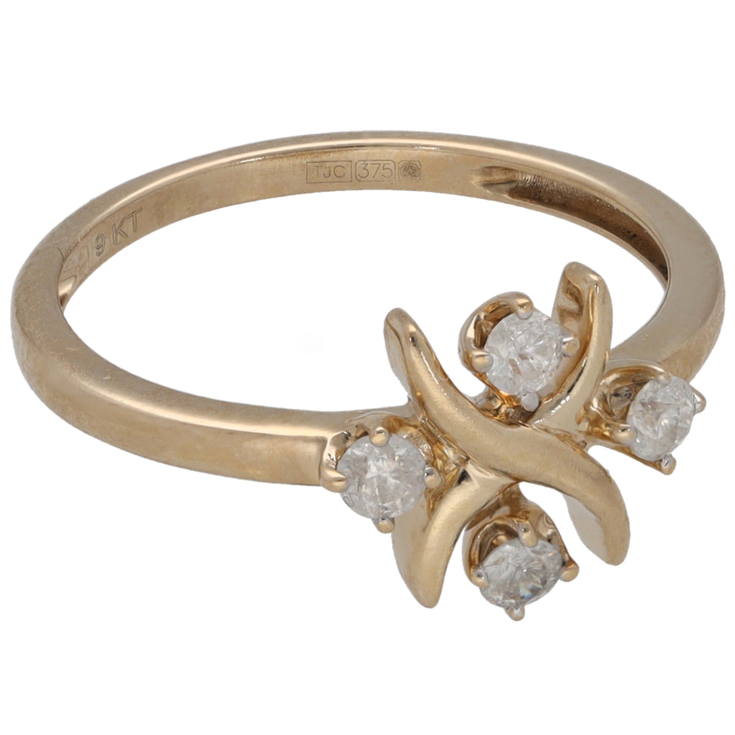 9ct Gold 0.24ct Diamond Alternative Ring Size M
