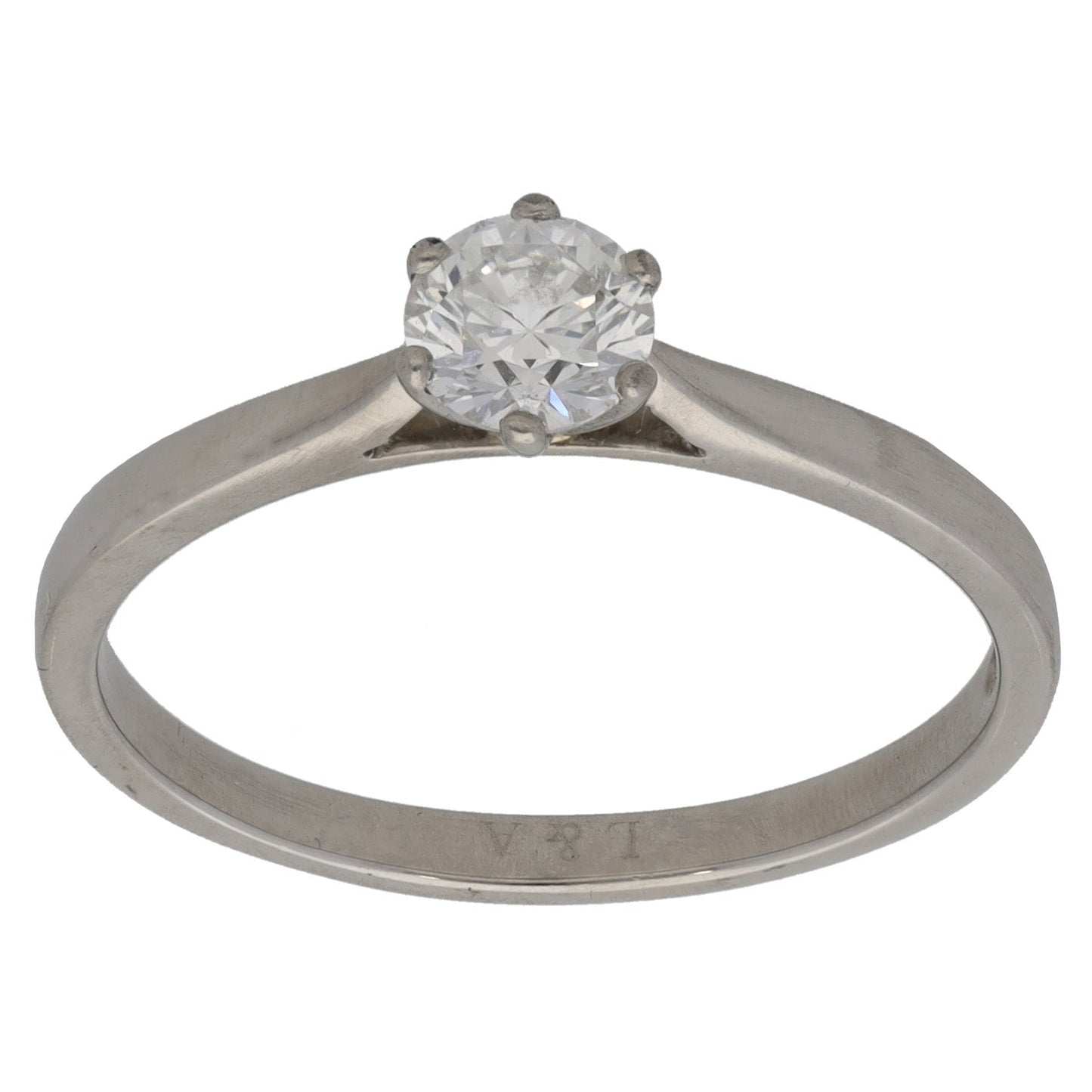 Platinum 0.50ct Diamond Solitaire Ring Size Q