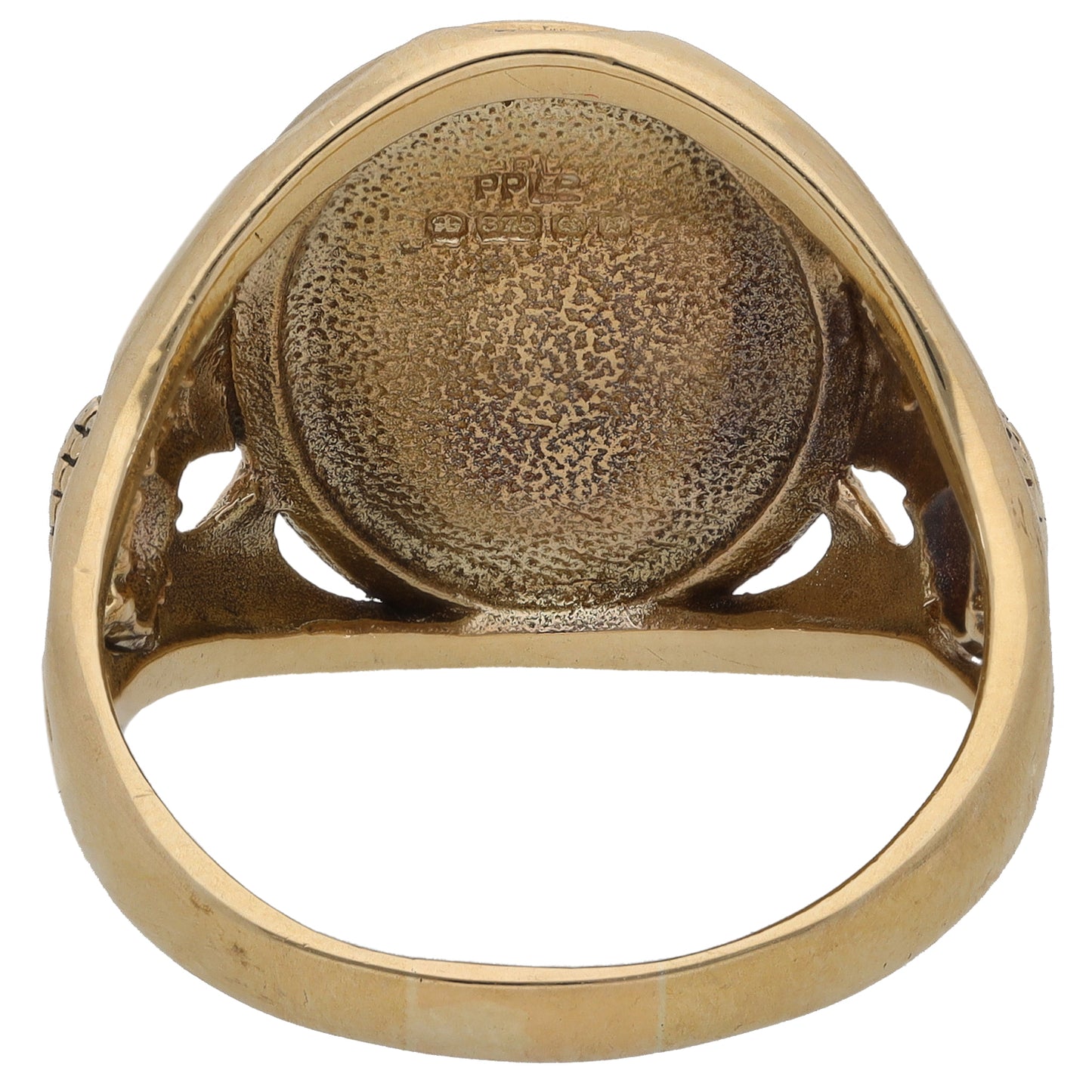 9ct Gold Crest/Emblem Signet Ring Size T