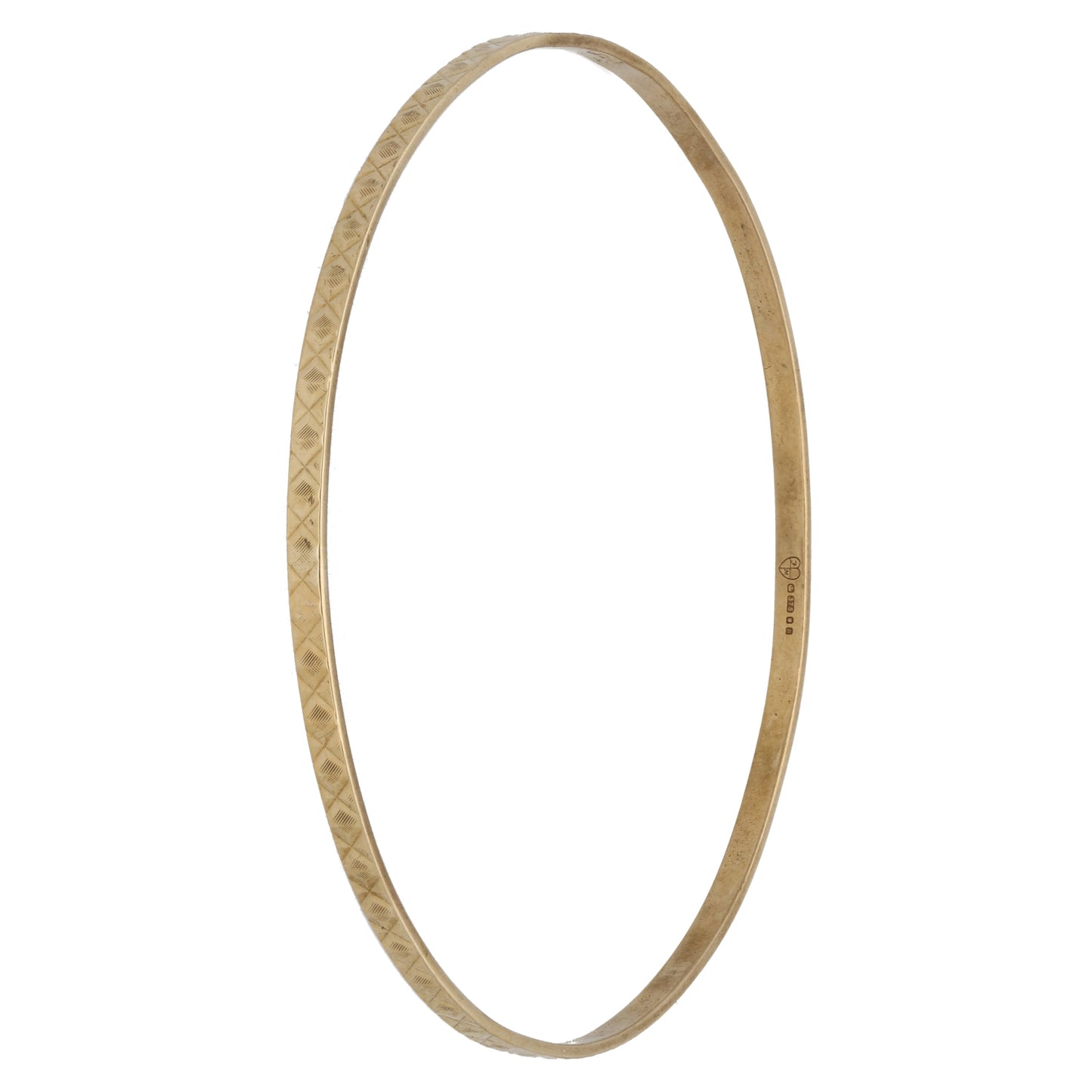 9ct Gold Patterned Bangle
