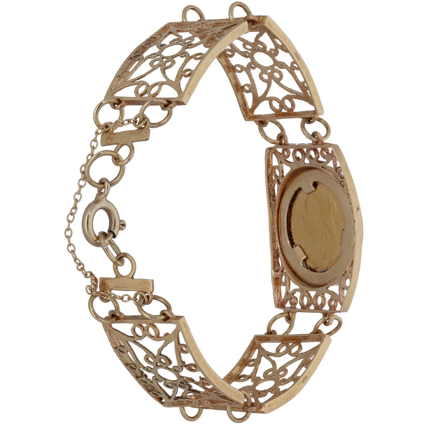 9ct Gold Full Sovereign Single Coin Bracelet