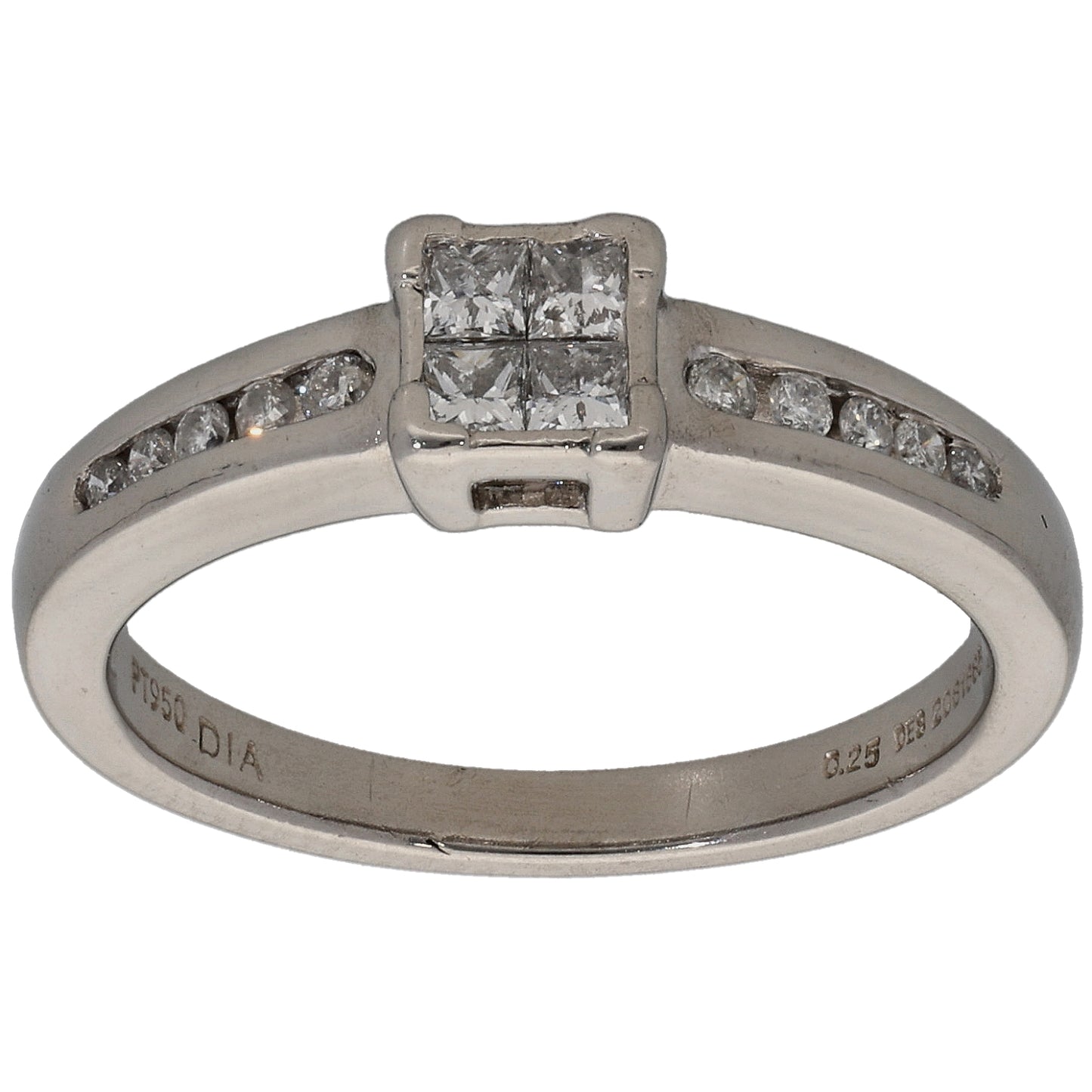Platinum 0.25ct Diamond Dress/Cocktail Ring Size K