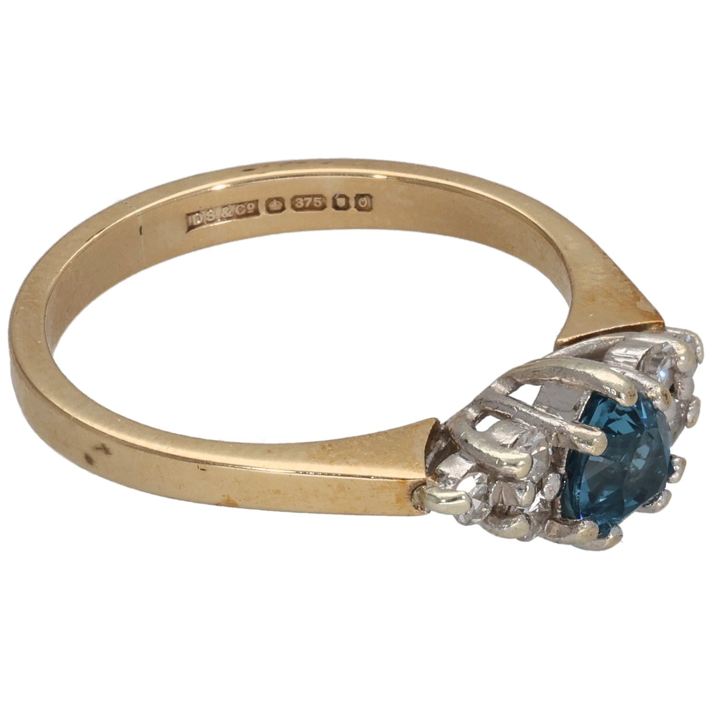 9ct Gold Topaz & 0.12ct Diamond Dress/Cocktail Ring Size K