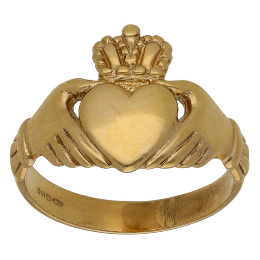 9ct Gold Claddagh Ring Size U
