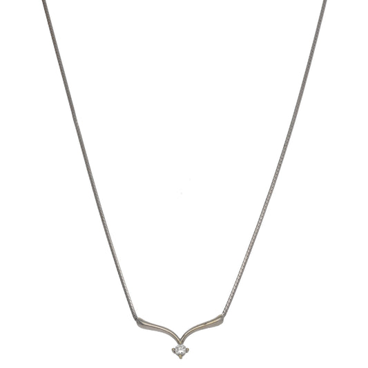 9ct White Gold Cubic Zirconia Fancy Necklace 16"