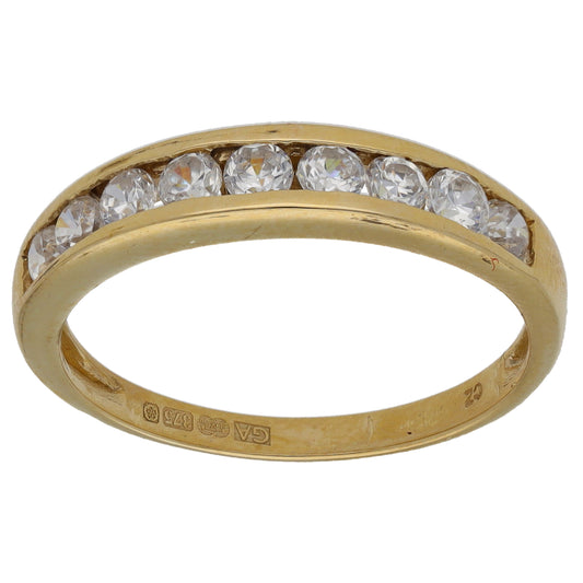 9ct Gold Cubic Zirconia Half Eternity Ring Size O