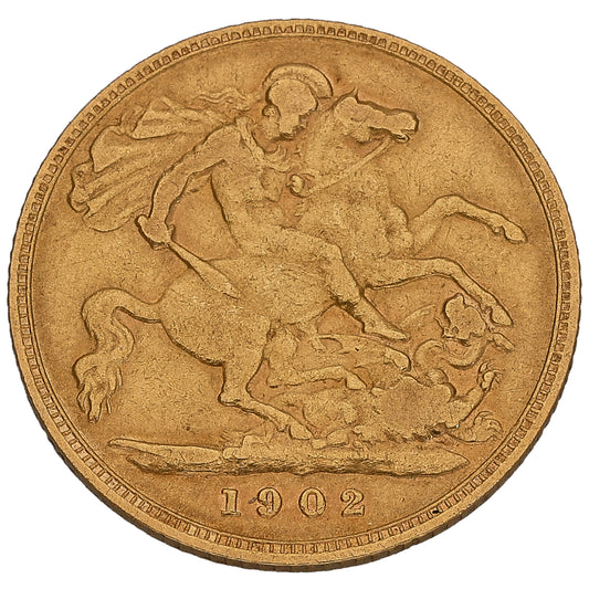 22ct Gold King Edward VII Half Sovereign Coin 1902