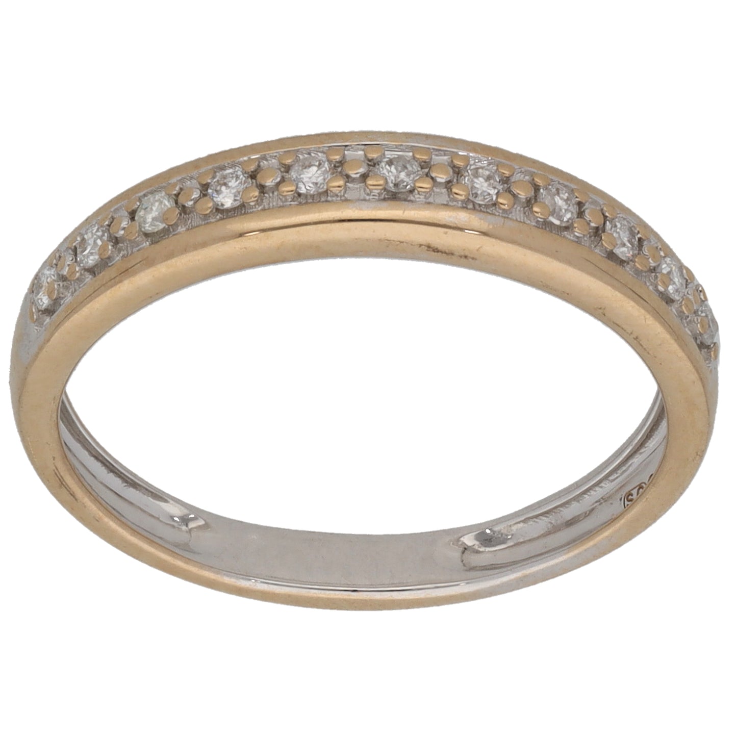 18ct Gold 0.10ct Diamond Half Eternity Ring Size L
