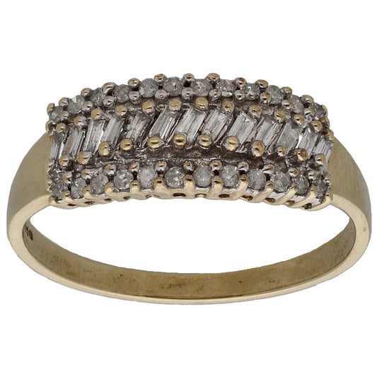 9ct Gold 0.37ct Diamond Dress/Cocktail Ring Size O