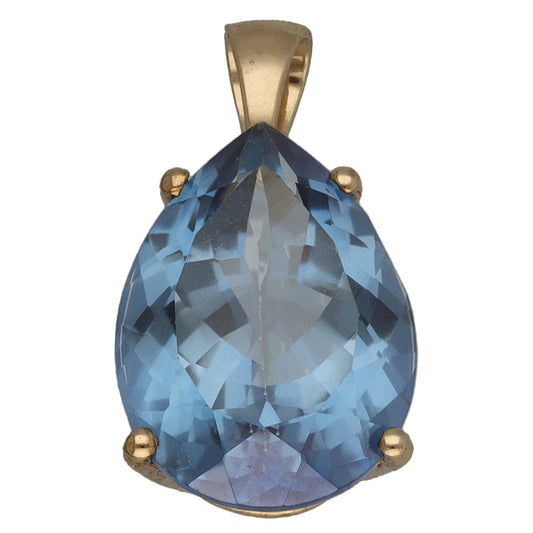 9ct Gold Topaz Single Stone Pendant
