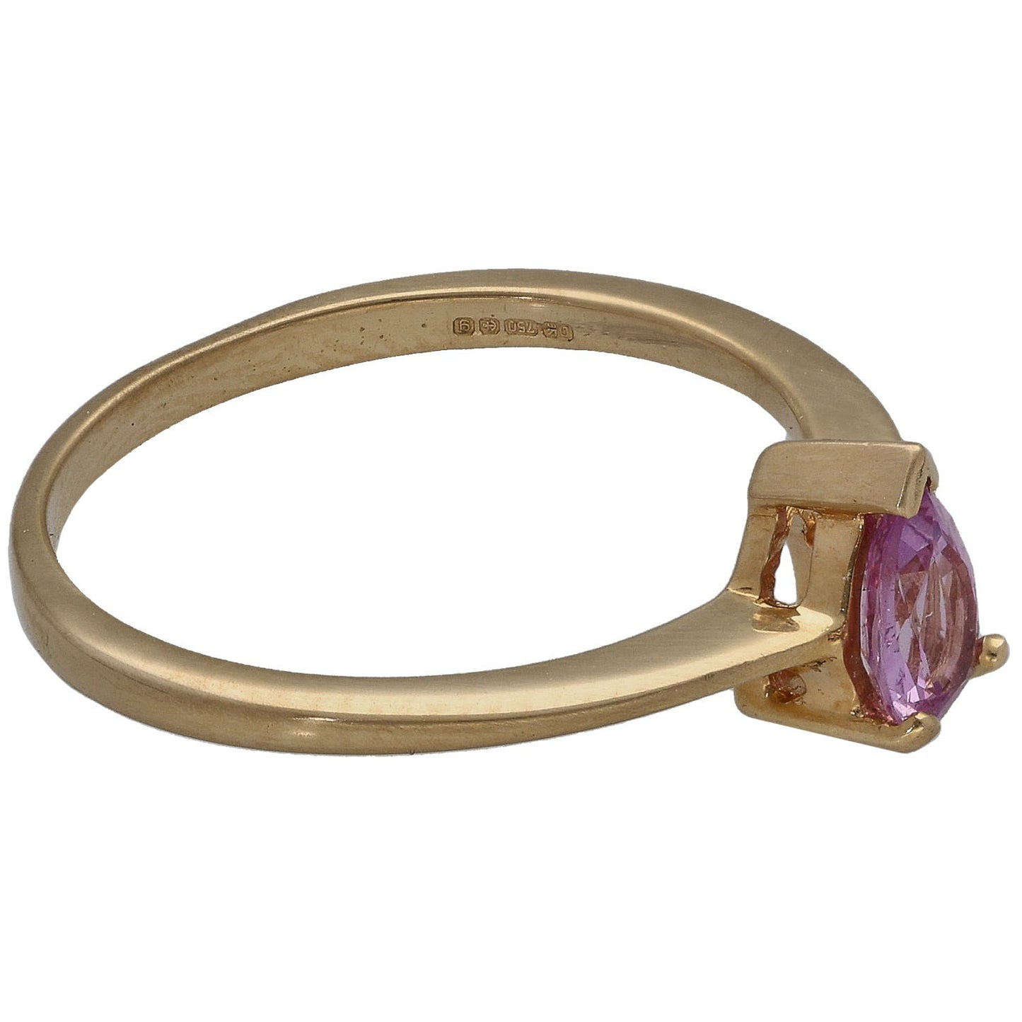 18ct Gold Sapphire Single Stone Ring Size N
