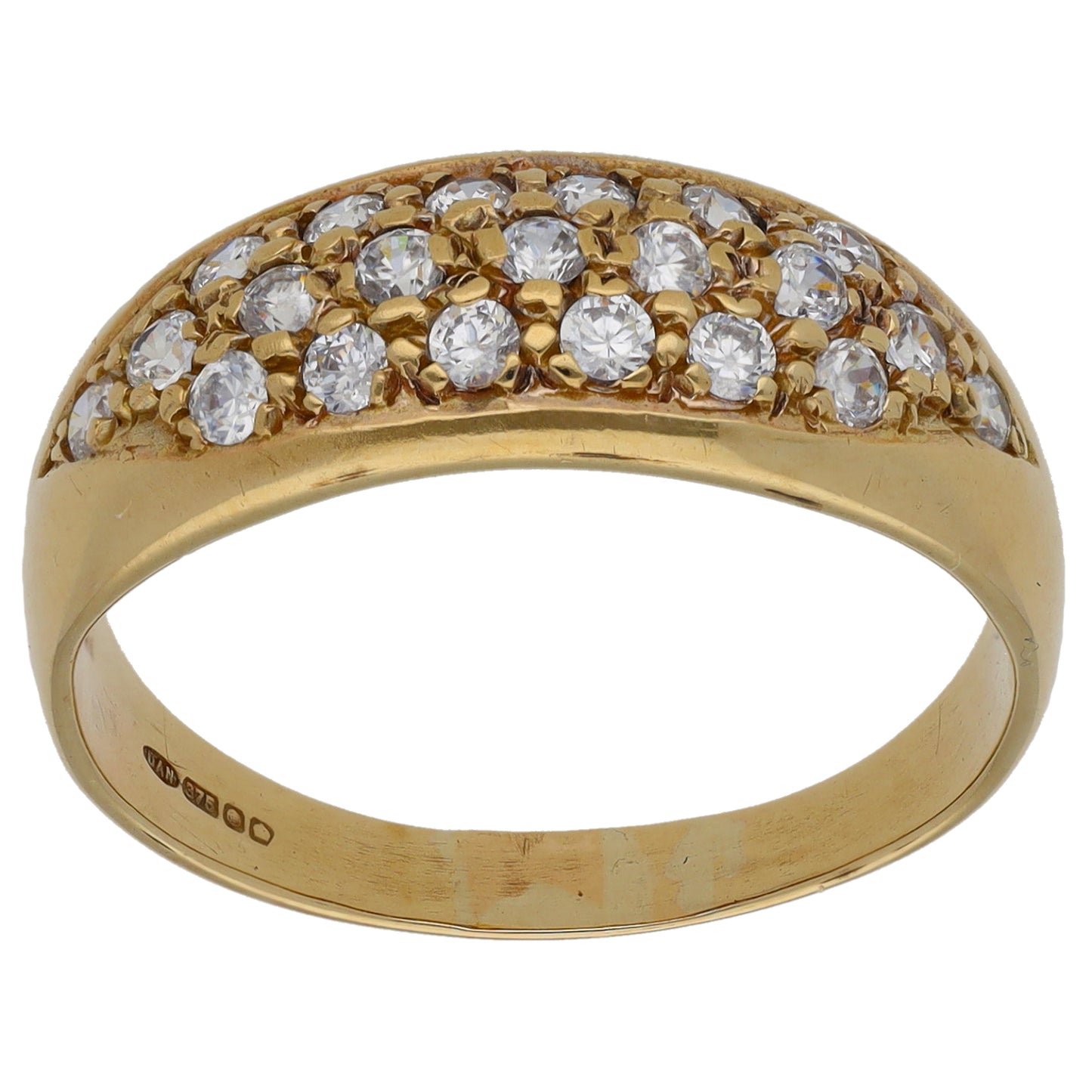 9ct Gold Cubic Zirconia Dress/Cocktail Ring Size U