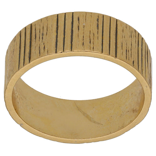 9ct Gold Patterned Wedding Ring Size L