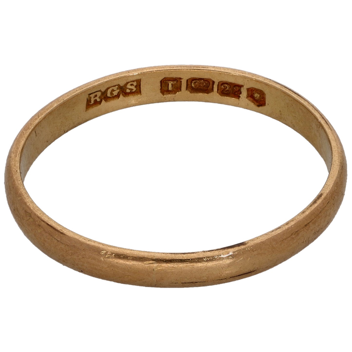 22ct Gold Plain Wedding Ring Size O
