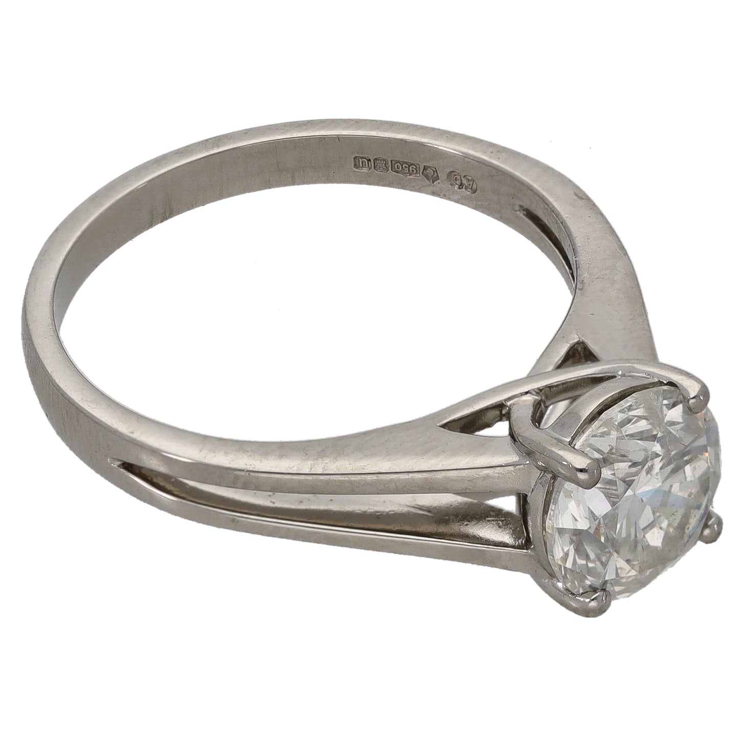 Platinum 1.90ct Diamond Solitaire Ring Size P