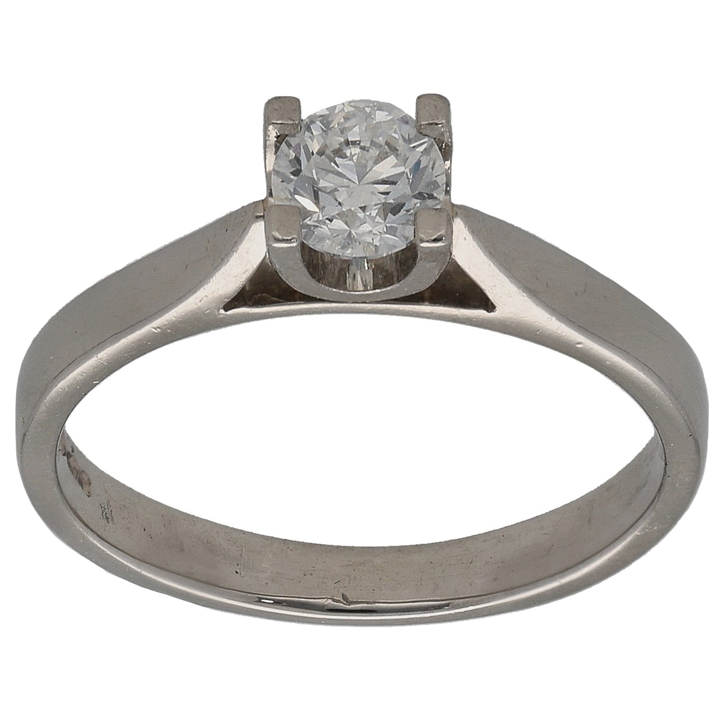 Platinum 0.38ct Diamond Solitaire Ring Size L